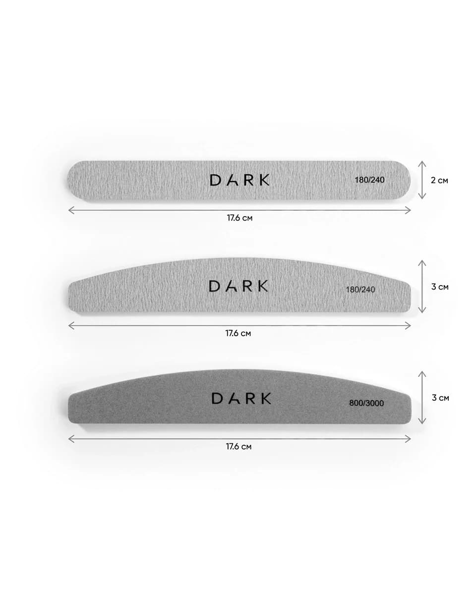 DARK - DOval180/240grey Dark Zestaw pilniczków - owal na piance szary, 25 szt (180/240 grit) image 2