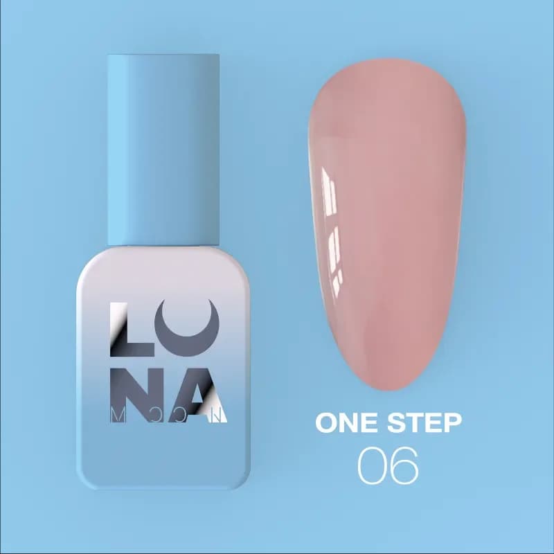 LUNAMOON - Jednoslojni gel lak za pedikuru ONE STEP 06, 8 ml
