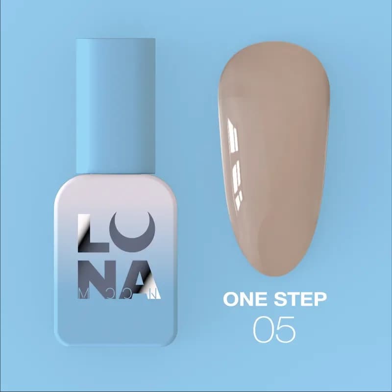 LUNAMOON - Jednoslojni gel lak za pedikuru ONE STEP 05, 8 ml