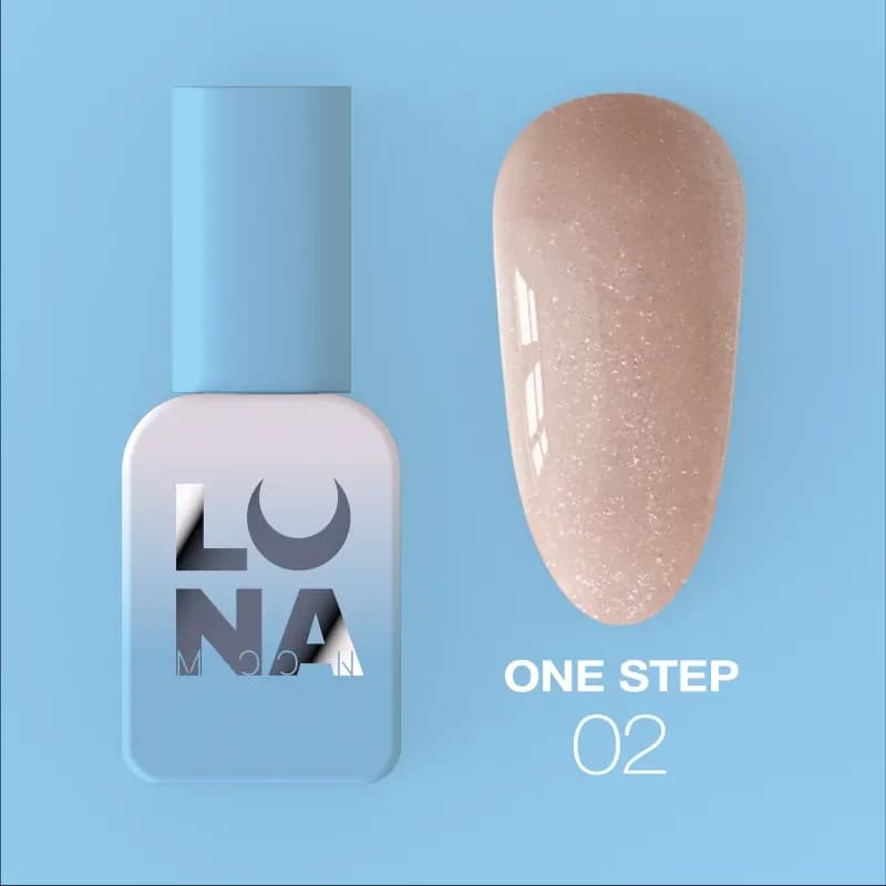 LUNAMOON - Jednoslojni gel lak za pedikuru ONE STEP 02, 8 ml