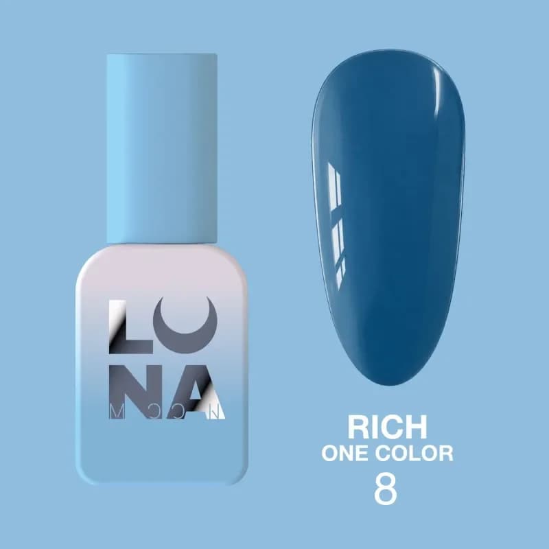 LUNAMOON - Gel lak Rich za prekrivanje u jednom sloju br. 8, 8 ml