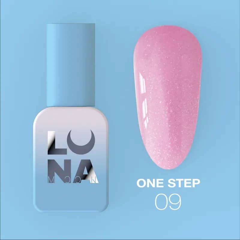LUNAMOON - Jednoslojni gel lak za pedikuru ONE STEP 09, 8 ml