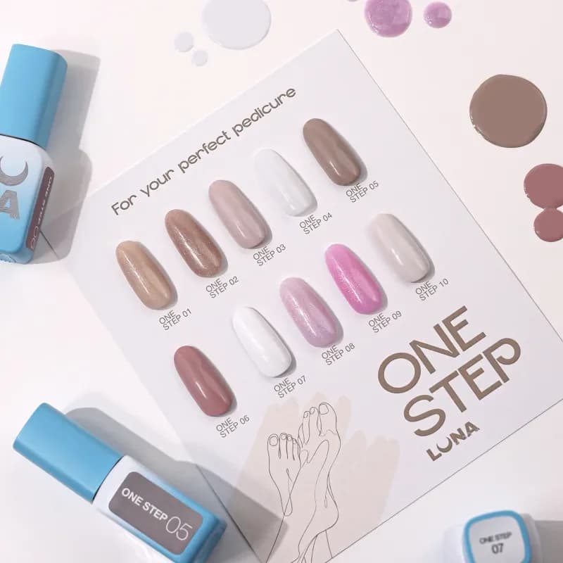LUNAMOON - Jednoslojni gel lak za pedikuru ONE STEP 08, 8 ml image 4